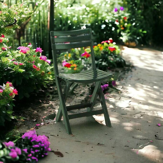 Sedia da esterno Arizona, Seduta da giardino pieghevole, Sedia per tavolo da pranzo, Poltrona outdoor, 100 % Made in Italy, Cm 44x41h78, Verde