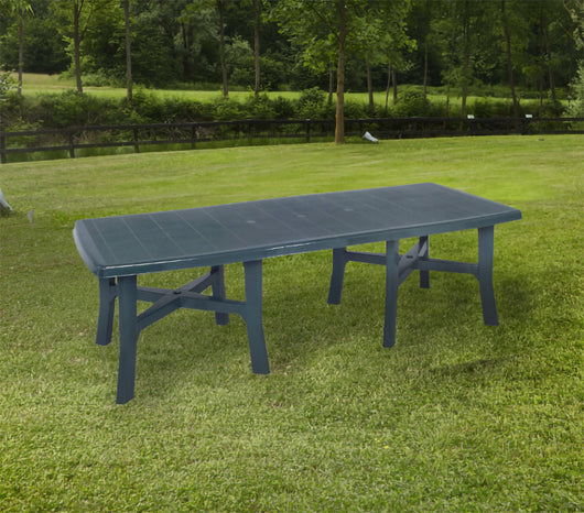 Tavolo da esterno Adonas, Tavolo allungabile da pranzo, Tavolo rettangolare da giardino multiuso, 100% Made in Italy, Cm 160x90h72, Verde