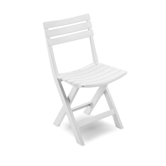 Sedia da esterno Arizona, Seduta da giardino pieghevole, Sedia per tavolo da pranzo, Poltrona outdoor, 100 % Made in Italy, Cm 44x41h78, Bianco