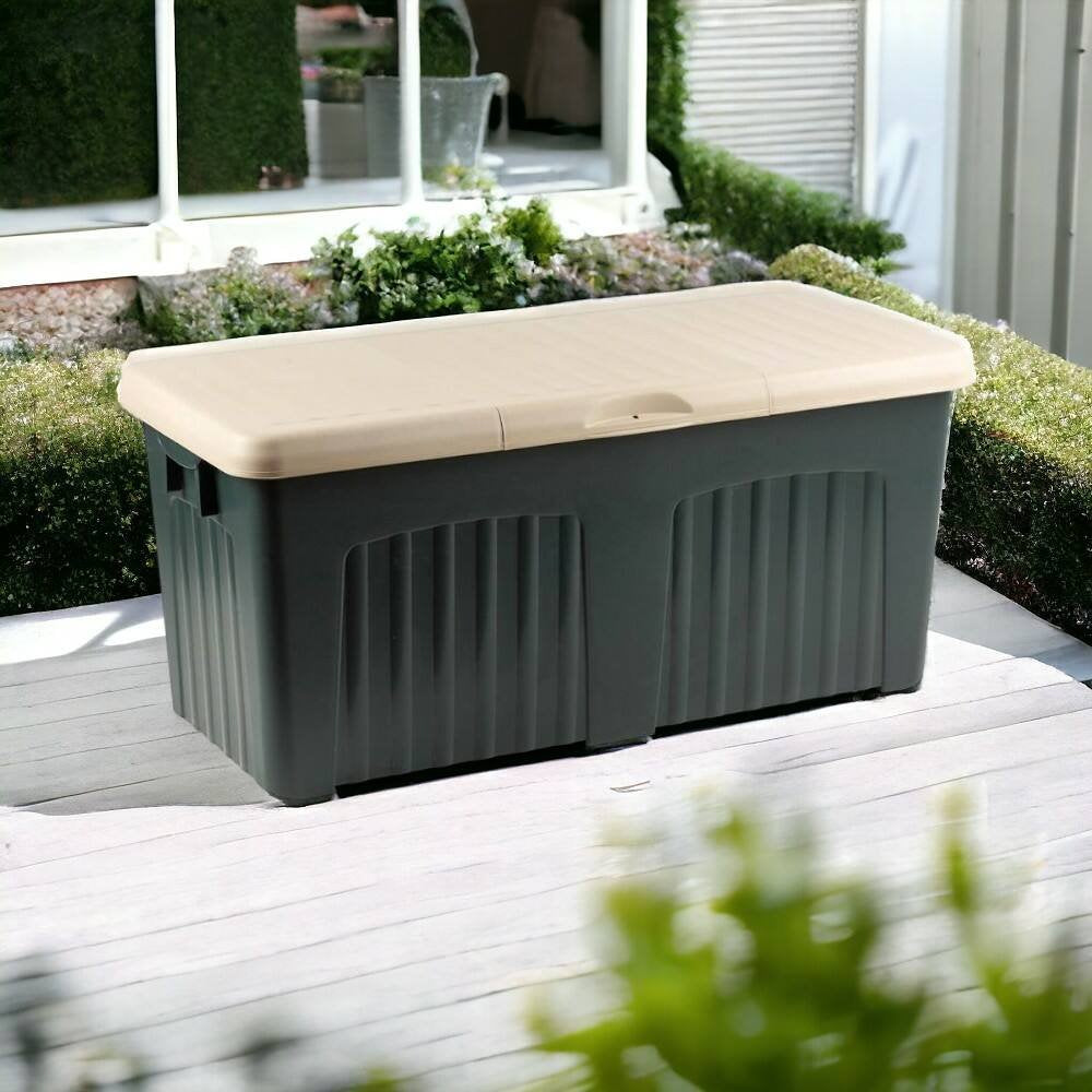 Baule portaoggetti Asco, Made in Italy, 125 x 57 x 56 cm, Grigio