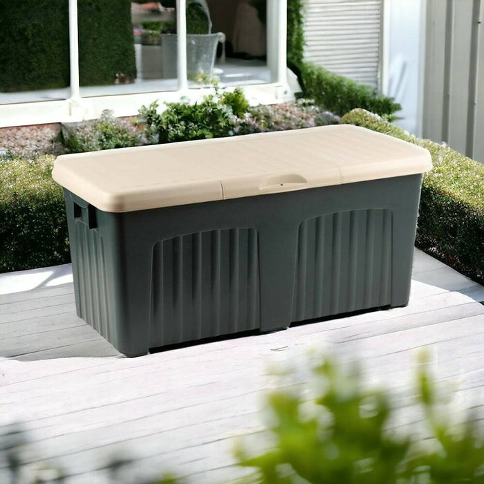 Baule portaoggetti Asco, Made in Italy, 125 x 57 x 56 cm, Grigio