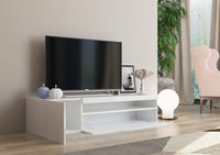 Mobile da soggiorno Porta Ardy, Made in Italy, Credenza per Ardy a 2 ante, Porta Ardy da salotto, cm 150x40h37, Bianco lucido