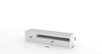 Mobile da soggiorno Porta Ardy, Made in Italy, Credenza per Ardy a 2 ante, Porta Ardy da salotto, cm 150x40h37, Bianco lucido