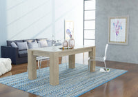 Tavolo per sala da pranzo Agenore, Made in Italy, Tavolo moderno con allunghe, Consolle allungabile, cm 160/210x90h75, Olmo perla