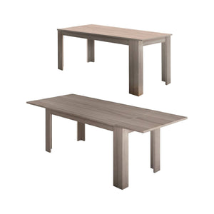 Tavolo per sala da pranzo Agenore, Made in Italy, Tavolo moderno con allunghe, Consolle allungabile, cm 160/210x90h75, Olmo perla