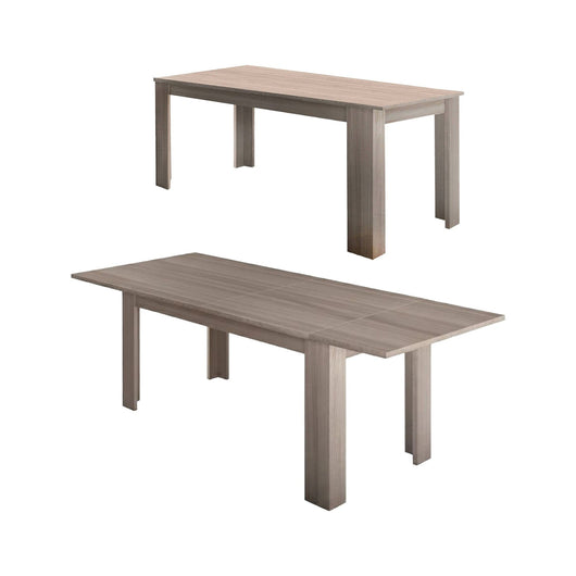 Tavolo per sala da pranzo Agenore, Made in Italy, Tavolo moderno con allunghe, Consolle allungabile, cm 160/210x90h75, Olmo perla
