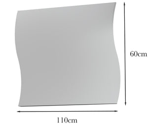 Specchiera da parete Ardin, Made in Italy, Specchio da bagno, cm 110x2h60