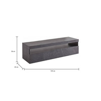 Mobile da soggiorno Porta Adelicia, Made in Italy, Supporto per Adelicia a 1 anta, Credenza da salotto, cm 130x45h36, Grigio Cenere