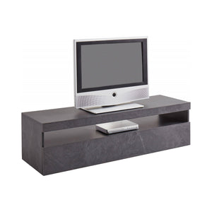 Mobile da soggiorno Porta Adelicia, Made in Italy, Supporto per Adelicia a 1 anta, Credenza da salotto, cm 130x45h36, Grigio Cenere