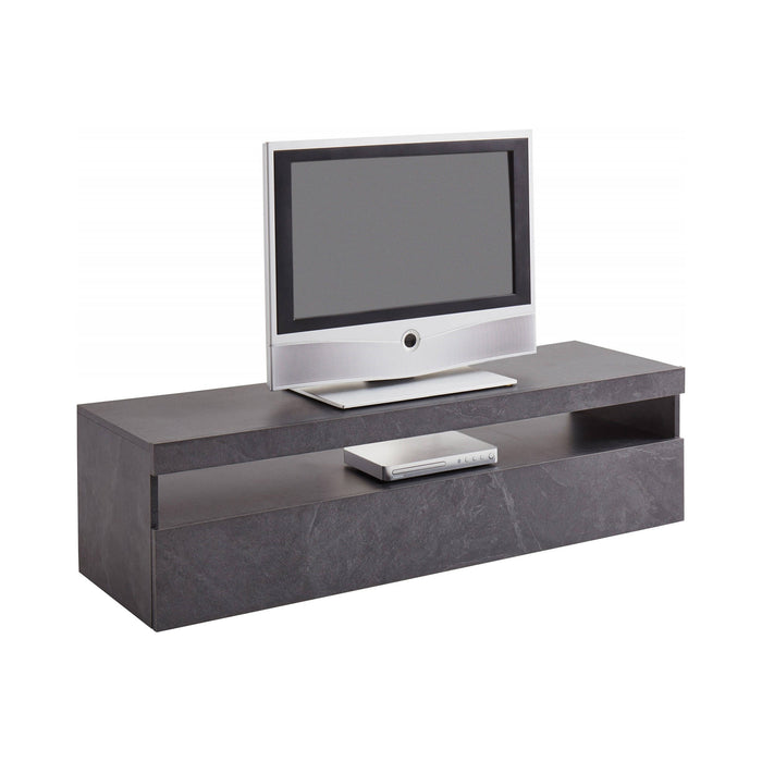 Mobile da soggiorno Porta Adelicia, Made in Italy, Supporto per Adelicia a 1 anta, Credenza da salotto, cm 130x45h36, Grigio Cenere