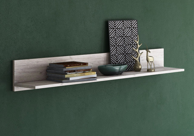 Mensola in laminato, colore rovere, Misura 138 x 18 x 20 cm