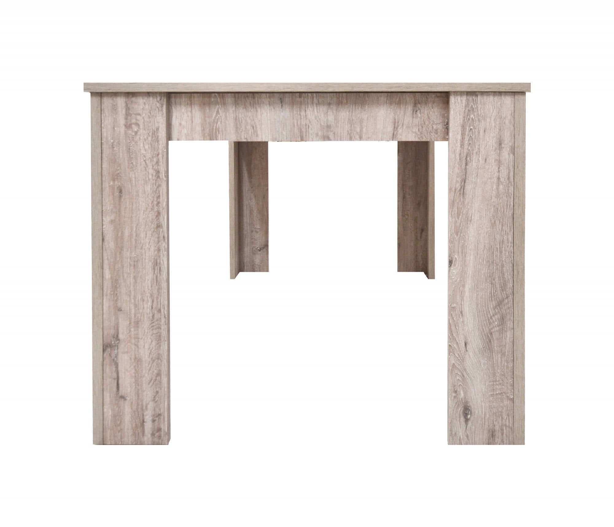 Tavolo allungabile 0, Tavolo da pranzo estensibile, Consolle multiuso con allunghe, Cm 140x88h75, Rovere