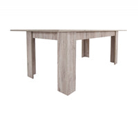 Tavolo allungabile 0, Tavolo da pranzo estensibile, Consolle multiuso con allunghe, Cm 140x88h75, Rovere