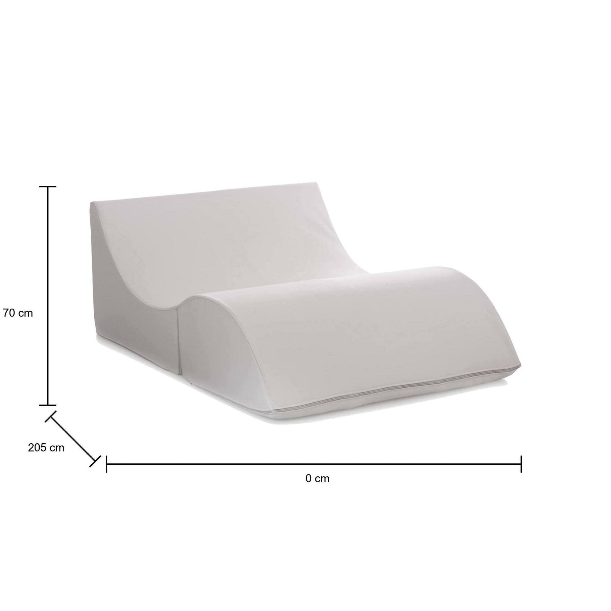 Letto pieghevole Amorina, Pouf trasformabile in letto matrimoniale, 100% Made in Italy, Pouf trasformabile in una chaise longue in ecopelle, cm 100x200h70, Bianco