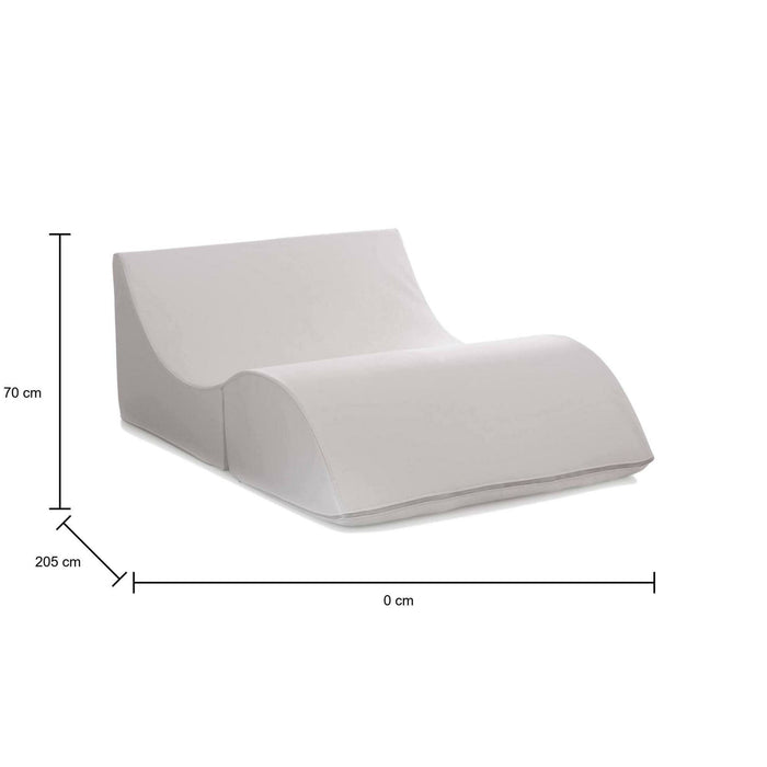 Letto pieghevole Amorina, Pouf trasformabile in letto matrimoniale, 100% Made in Italy, Pouf trasformabile in una chaise longue in ecopelle, cm 100x200h70, Bianco
