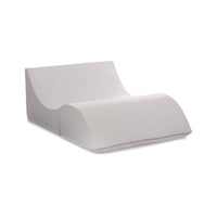 Letto pieghevole Amorina, Pouf trasformabile in letto matrimoniale, 100% Made in Italy, Pouf trasformabile in una chaise longue in ecopelle, cm 100x200h70, Bianco