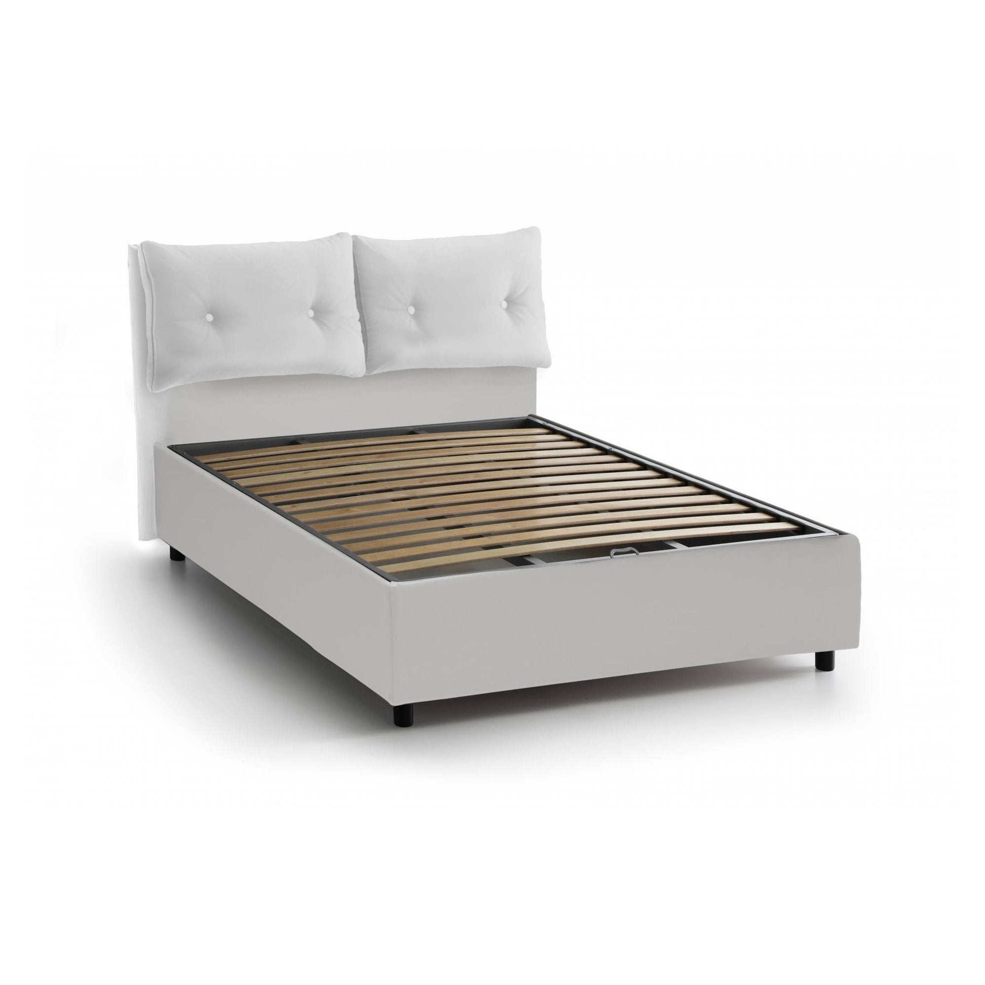 Rubino, Letto Piazza e Mezza Contenitore Made in Italy, Bianco