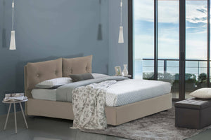 Rubino, Letto Piazza e Mezza Contenitore Made in Italy, Grigio Tortora