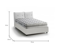 Letto matrimoniale Aylyn, Letto contenitore con rivestimento in ecopelle, Made in Italy, Apertura frontale, con materasso cm 160x200 incluso, Bianco