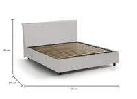 Letto matrimoniale Ariella, Letto contenitore con rivestimento in ecopelle, Made in Italy, Apertura frontale, adatto per materasso cm 160x200, Bianco