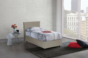 Asio, Letto Singolo Contenitore Made in Italy, Grigio Tortora