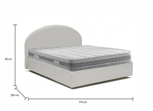 Letto matrimoniale Adelfia, Letto contenitore con rivestimento in ecopelle, Made in Italy, Apertura frontale, con materasso cm 160x190 incluso, Bianco