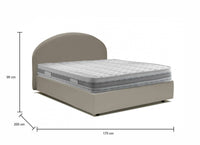 Letto matrimoniale Adelfia, Letto contenitore con rivestimento in ecopelle, Made in Italy, Apertura frontale, con materasso cm 160x190 incluso, Tortora