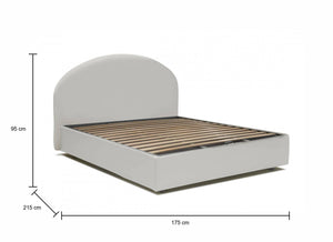 Letto matrimoniale Augite, Letto contenitore con rivestimento in ecopelle, Made in Italy, Apertura frontale, adatto per materasso cm 160x200, Bianco