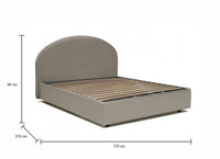 Letto matrimoniale Augite, Letto contenitore con rivestimento in ecopelle, Made in Italy, Apertura frontale, adatto per materasso cm 160x200, Tortora