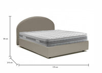 Letto matrimoniale Ayur, Letto contenitore con rivestimento in ecopelle, Made in Italy, Apertura frontale, con materasso cm 160x200 incluso, Tortora