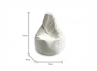 Pouf Asino, Pouf a sacco, 100% Made in Italy, Poltrona a sacco in ecopelle, cm 70x70h110, Bianco