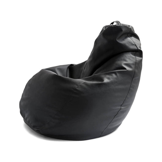 Pouf Asino, Pouf a sacco, 100% Made in Italy, Poltrona a sacco in ecopelle, cm 70x70h110, Nero