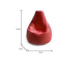 Pouf Asino, Pouf a sacco, 100% Made in Italy, Poltrona a sacco in ecopelle, cm 70x70h110, Rosso