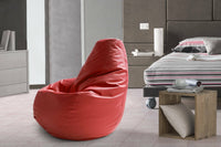 Pouf Asino, Pouf a sacco, 100% Made in Italy, Poltrona a sacco in ecopelle, cm 70x70h110, Rosso