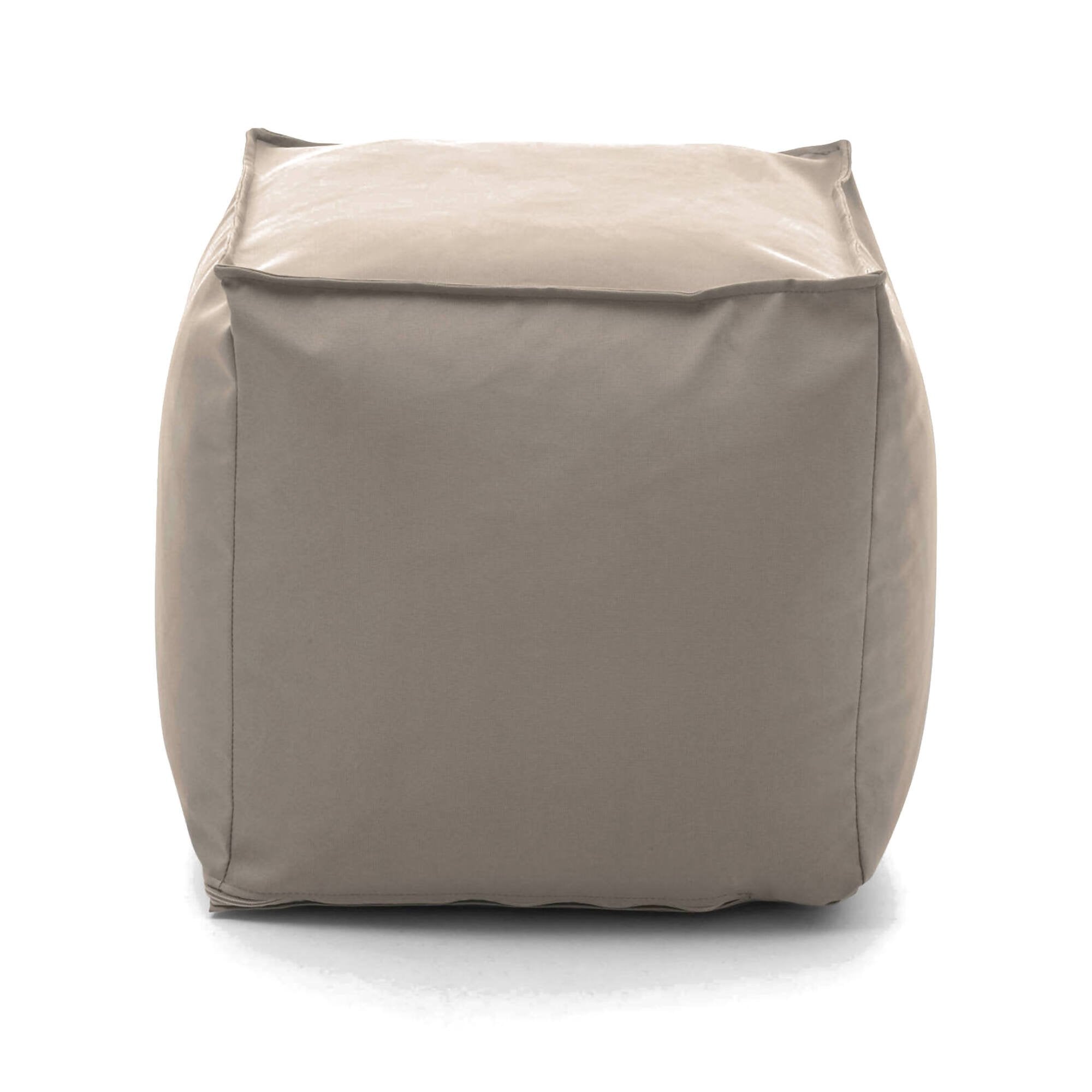 Pouf Aron, Pouf multifunzione, 100% Made in Italy, Poltroncina relax in tessuto imbottito, cm 45x45h45, Beige