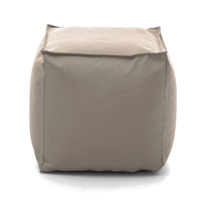 Pouf Aron, Pouf multifunzione, 100% Made in Italy, Poltroncina relax in tessuto imbottito, cm 45x45h45, Beige
