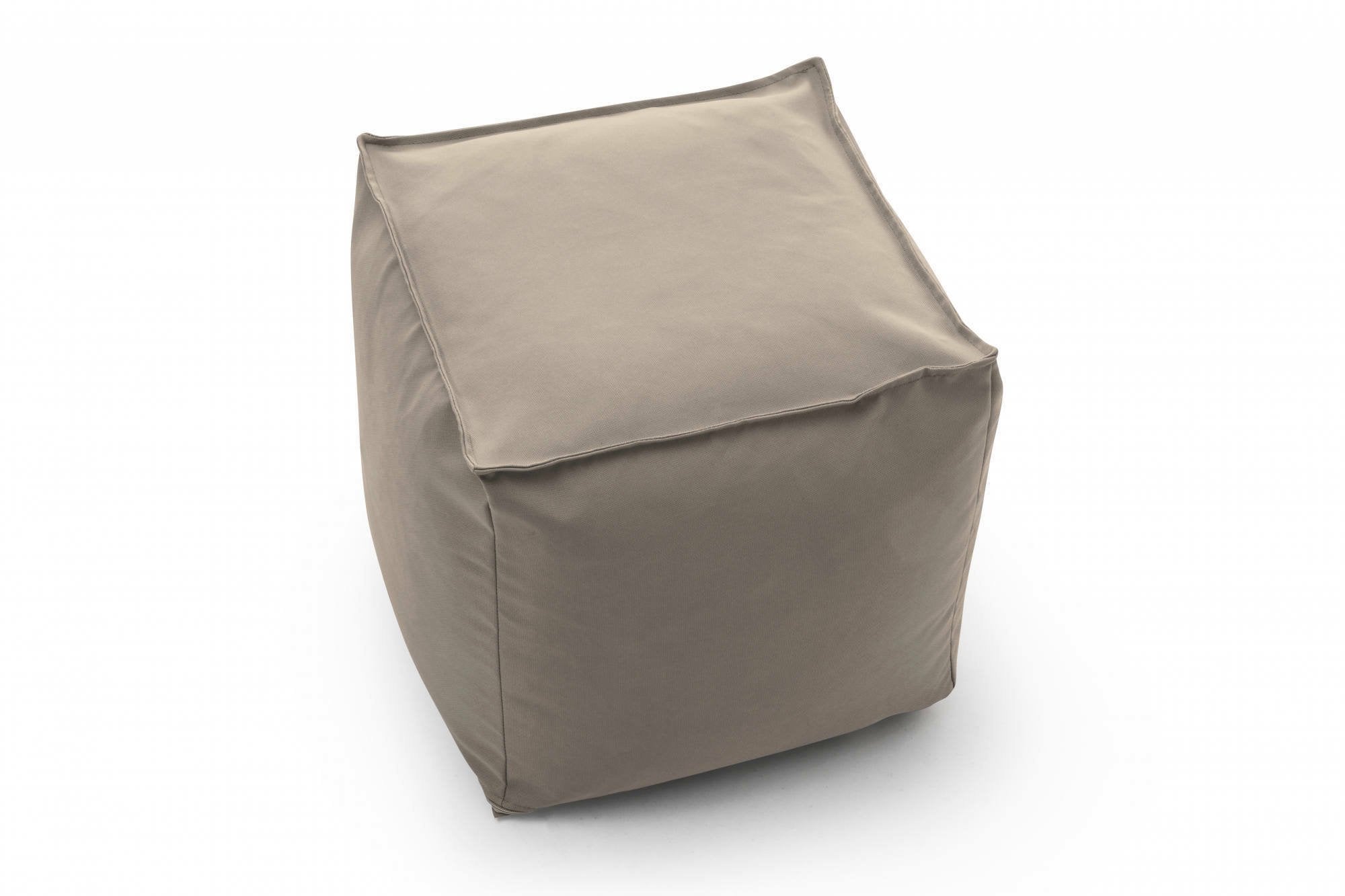 Pouf Aron, Pouf multifunzione, 100% Made in Italy, Poltroncina relax in tessuto imbottito, cm 45x45h45, Beige