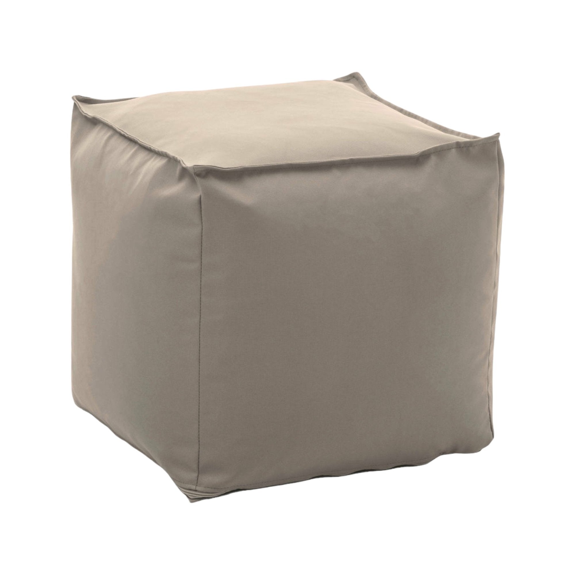 Pouf Aron, Pouf multifunzione, 100% Made in Italy, Poltroncina relax in tessuto imbottito, cm 45x45h45, Beige