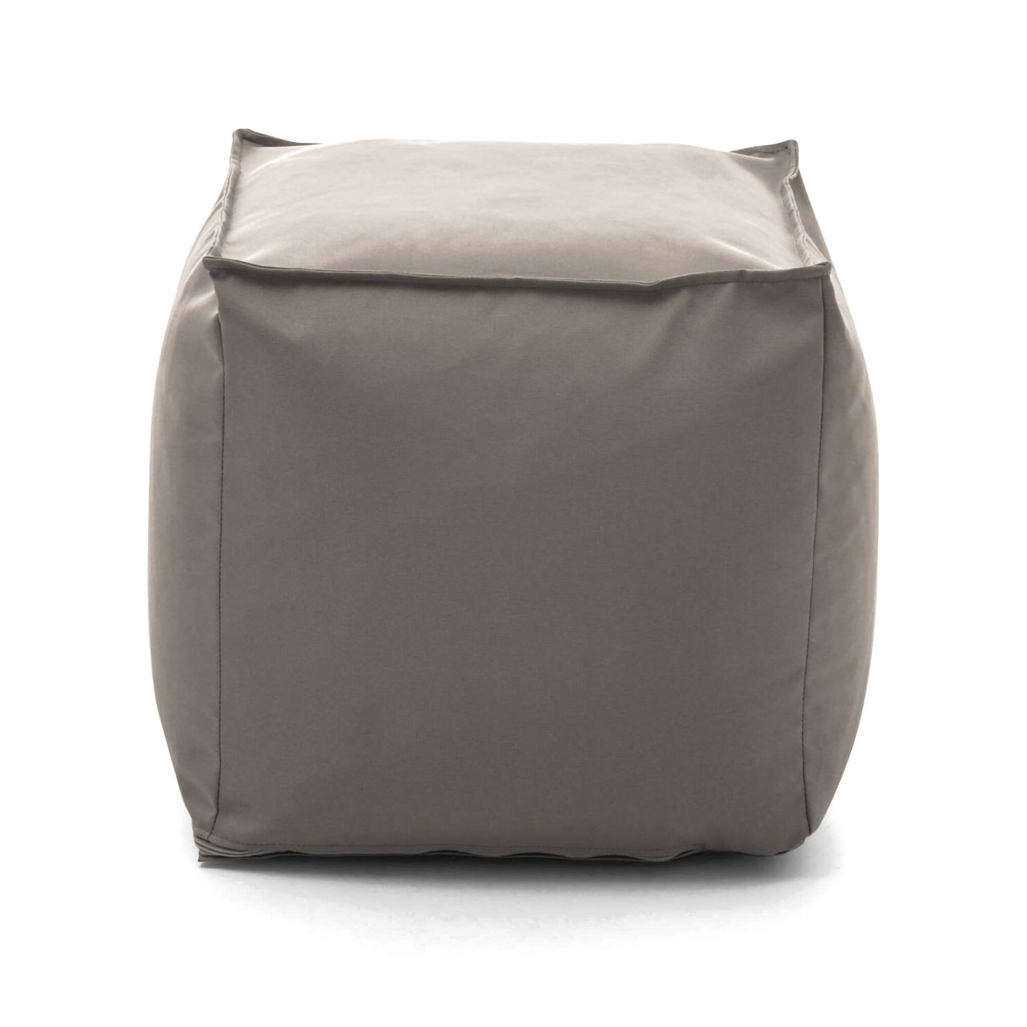 Pouf Aron, Pouf multifunzione, 100% Made in Italy, Poltroncina relax in tessuto imbottito, cm 45x45h45, Tortora