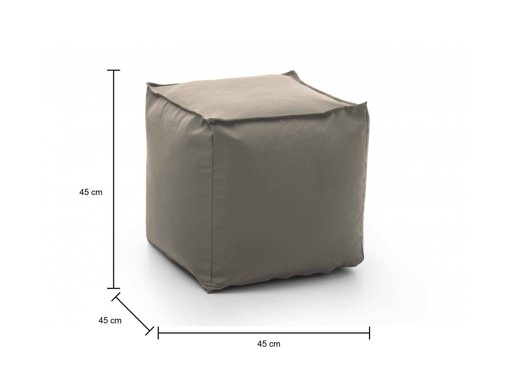 Pouf Aron, Pouf multifunzione, 100% Made in Italy, Poltroncina relax in tessuto imbottito, cm 45x45h45, Tortora