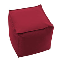 Pouf Aron, Pouf multifunzione, 100% Made in Italy, Poltroncina relax in tessuto imbottito, cm 45x45h45, Rosso