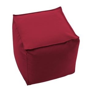 Pouf Aron, Pouf multifunzione, 100% Made in Italy, Poltroncina relax in tessuto imbottito, cm 45x45h45, Rosso
