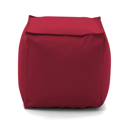 Pouf Aron, Pouf multifunzione, 100% Made in Italy, Poltroncina relax in tessuto imbottito, cm 45x45h45, Rosso