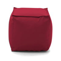 Pouf Aron, Pouf multifunzione, 100% Made in Italy, Poltroncina relax in tessuto imbottito, cm 45x45h45, Rosso