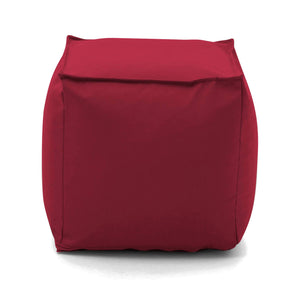Pouf Aron, Pouf multifunzione, 100% Made in Italy, Poltroncina relax in tessuto imbottito, cm 45x45h45, Rosso