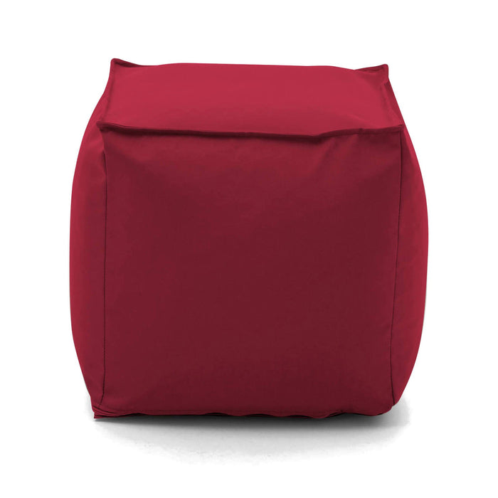 Pouf Aron, Pouf multifunzione, 100% Made in Italy, Poltroncina relax in tessuto imbottito, cm 45x45h45, Rosso