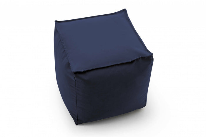 Pouf Aron, Pouf multifunzione, 100% Made in Italy, Poltroncina relax in tessuto imbottito, cm 45x45h45, Blu