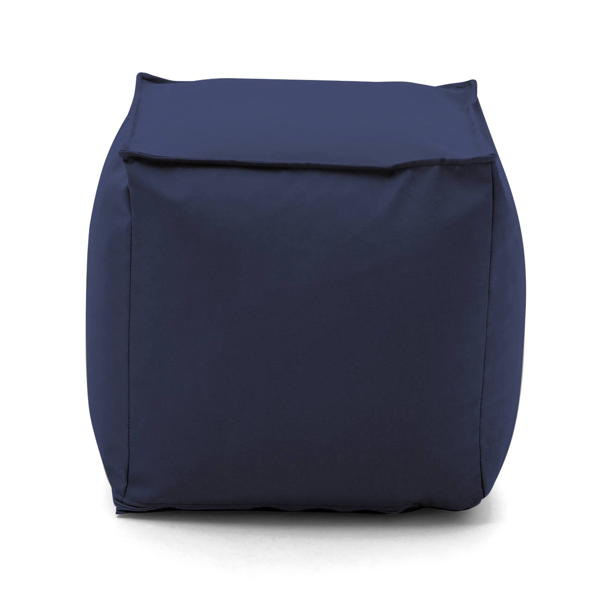 Pouf Aron, Pouf multifunzione, 100% Made in Italy, Poltroncina relax in tessuto imbottito, cm 45x45h45, Blu