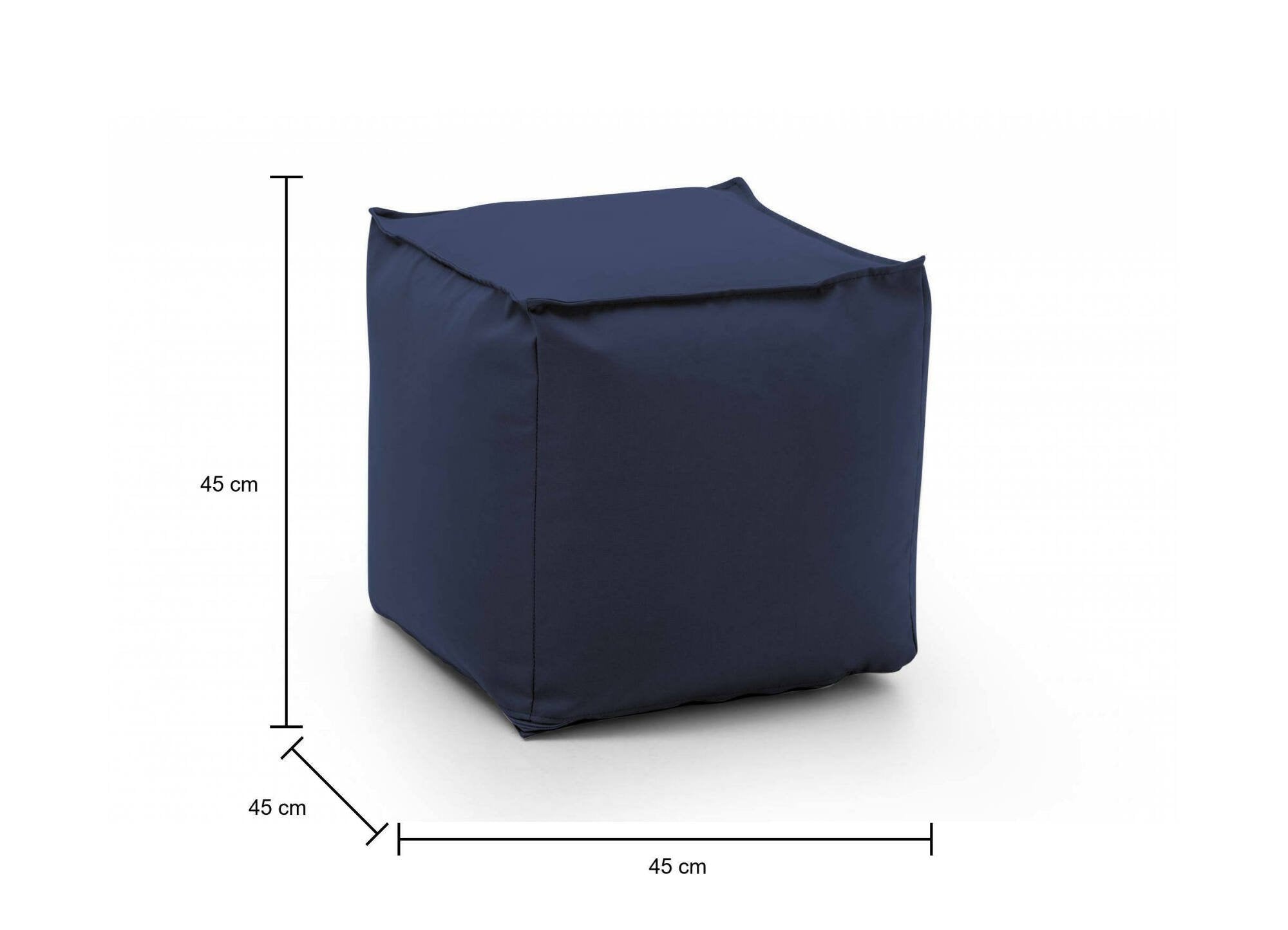 Pouf Aron, Pouf multifunzione, 100% Made in Italy, Poltroncina relax in tessuto imbottito, cm 45x45h45, Blu