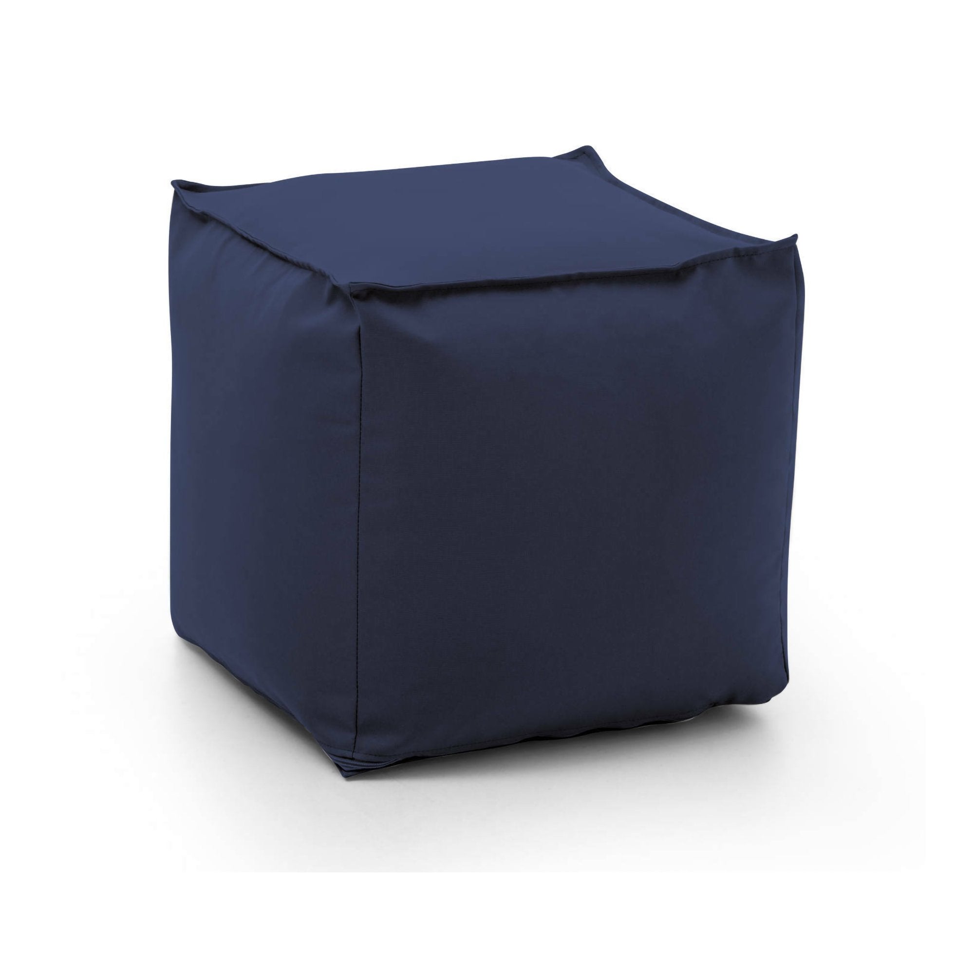Pouf Aron, Pouf multifunzione, 100% Made in Italy, Poltroncina relax in tessuto imbottito, cm 45x45h45, Blu